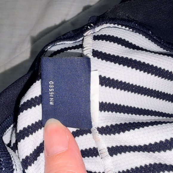 POLO SPORT Ralph Lauren One Piece Swimsuit Navy White Stripe Anchor Logo - Picture 9 of 9